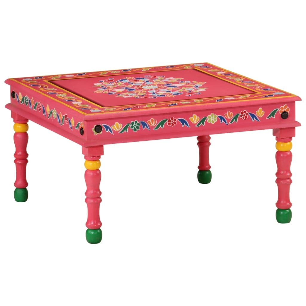 vidaXL Salontafels Salontafel handbeschilderd massief mangohout roze