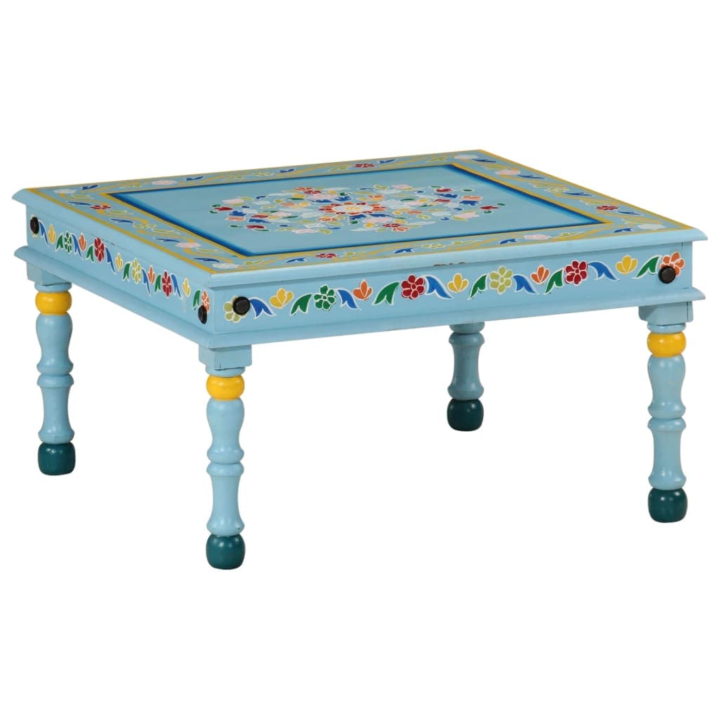 vidaXL Salontafels Salontafel handbeschilderd massief mangohout turquoise