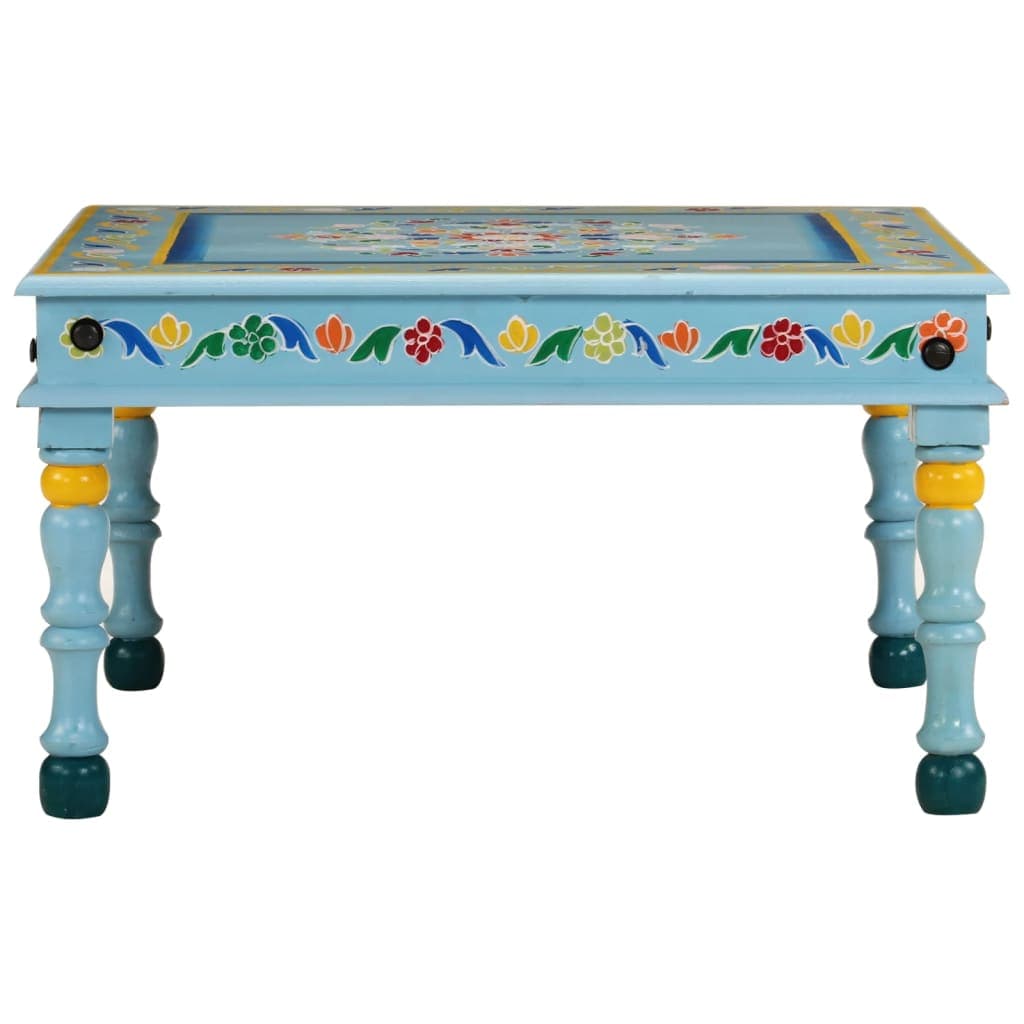 vidaXL Salontafels Salontafel handbeschilderd massief mangohout turquoise