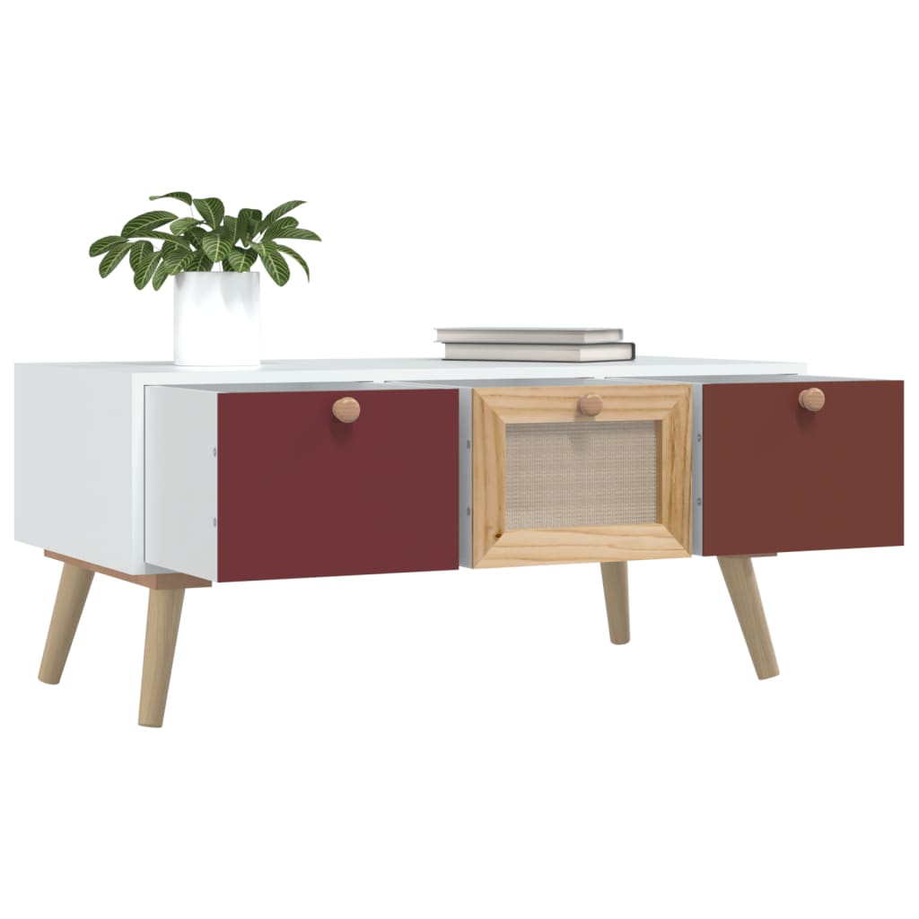 vidaXL Salontafels Salontafel met lades 80x40x35,5 cm bewerkt hout