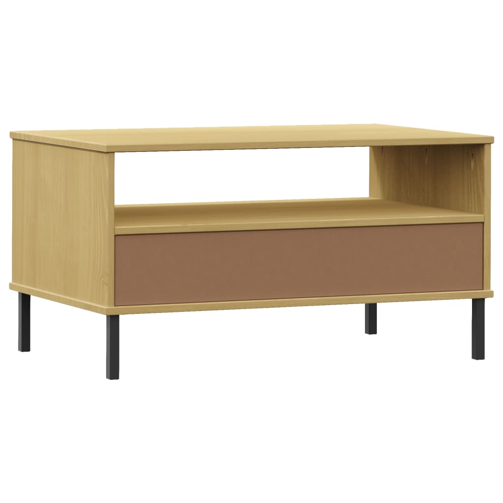 vidaXL Salontafels Salontafel met metalen poten OSLO 85x50x45 cm hout bruin