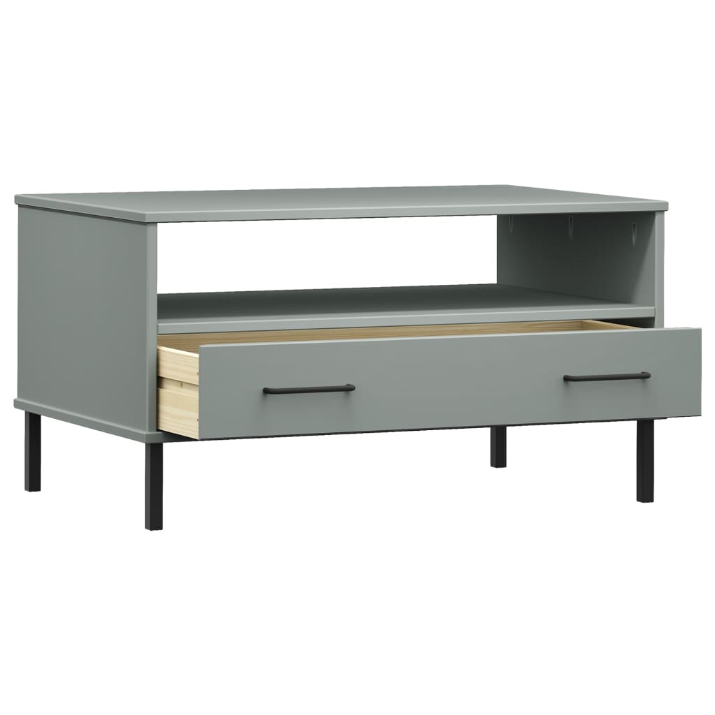 vidaXL Salontafels Salontafel met metalen poten OSLO 85x50x45 cm hout grijs