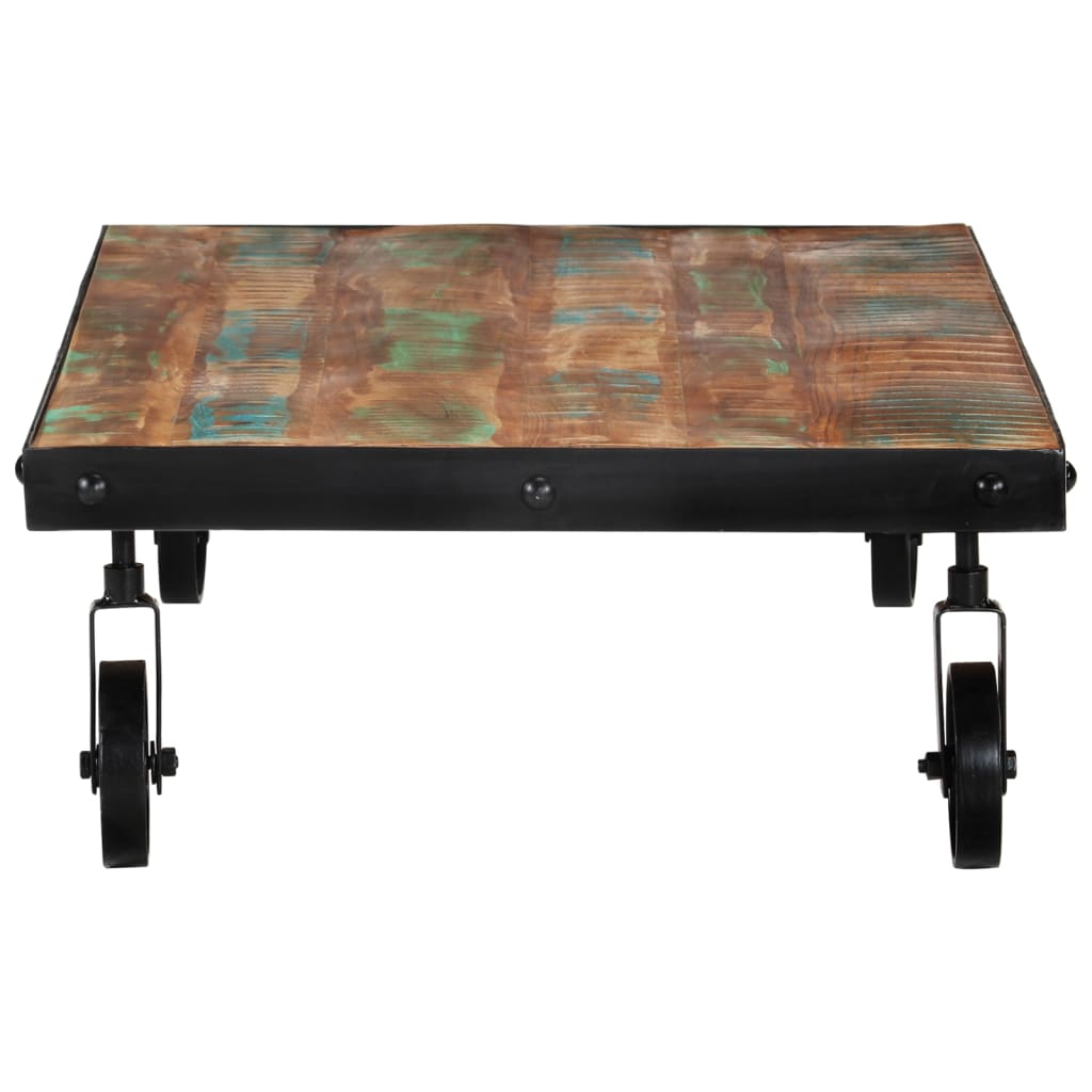 vidaXL Salontafels Salontafel met wielen 100x60x26 cm massief gerecycled hout