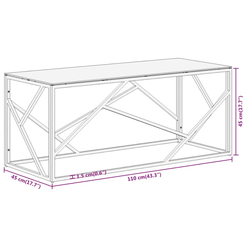 vidaXL Salontafels Salontafel roestvrijstaal en gehard glas goudkleurig