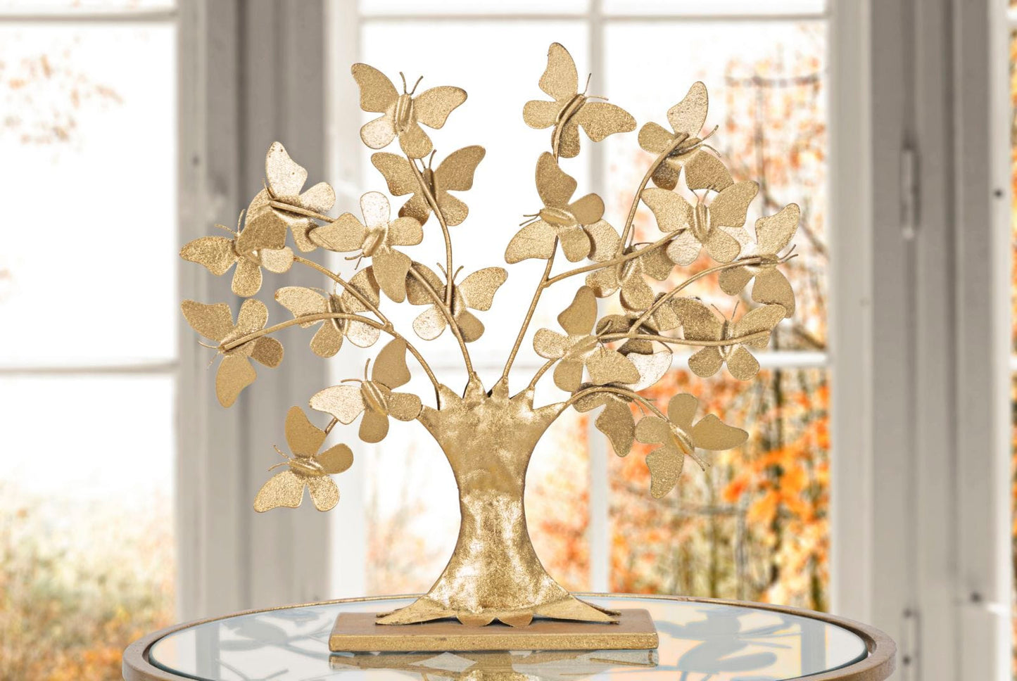 Mauro Ferretti SCULPTUR TREE GLAM WITH BUTTERFLY CM 31X8X30