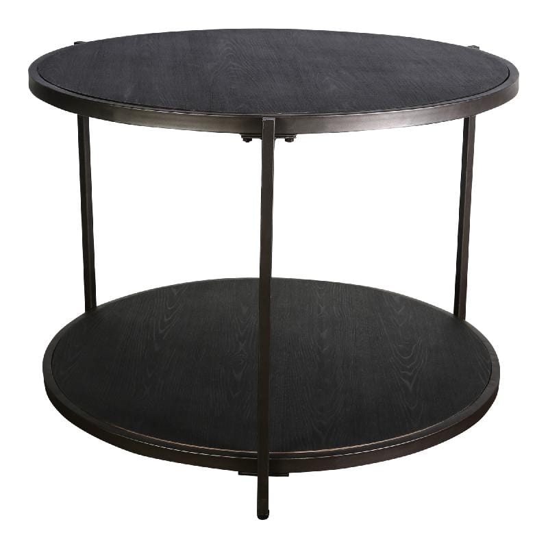 PTMD shop Meubels metalen ronde tafel 2 laags Fineer