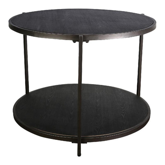 PTMD shop Meubels metalen ronde tafel 2 laags Fineer