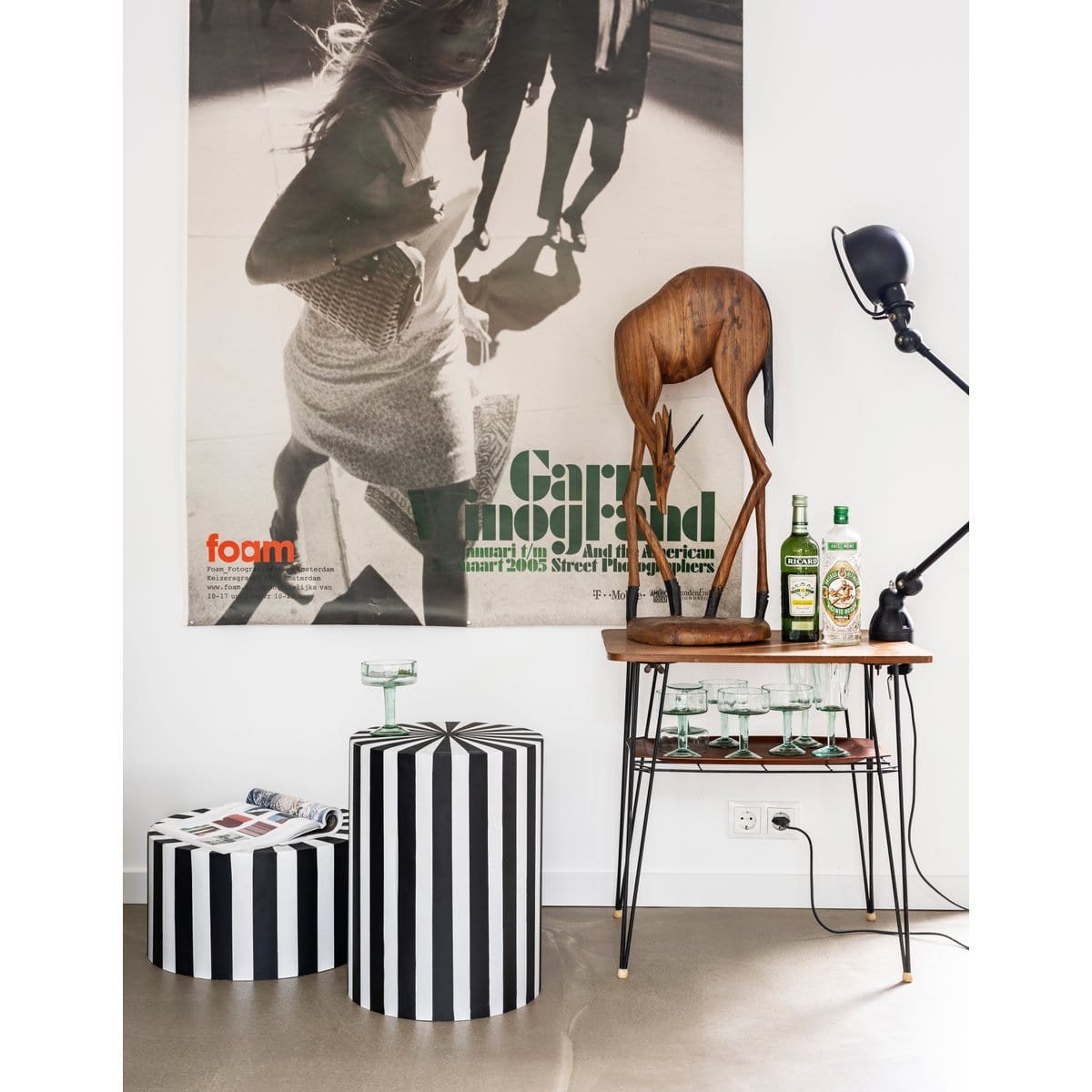 vtwonen - Dutch market only Side Table Metal Stripe Black 35x45cm