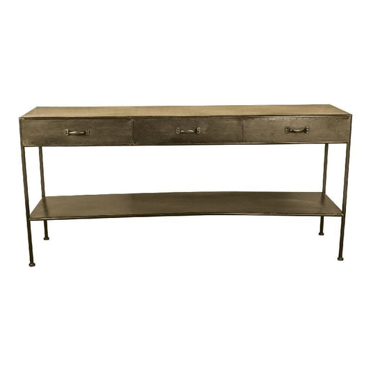 PTMD Simple Metal Gold sidetable open 3 drawers