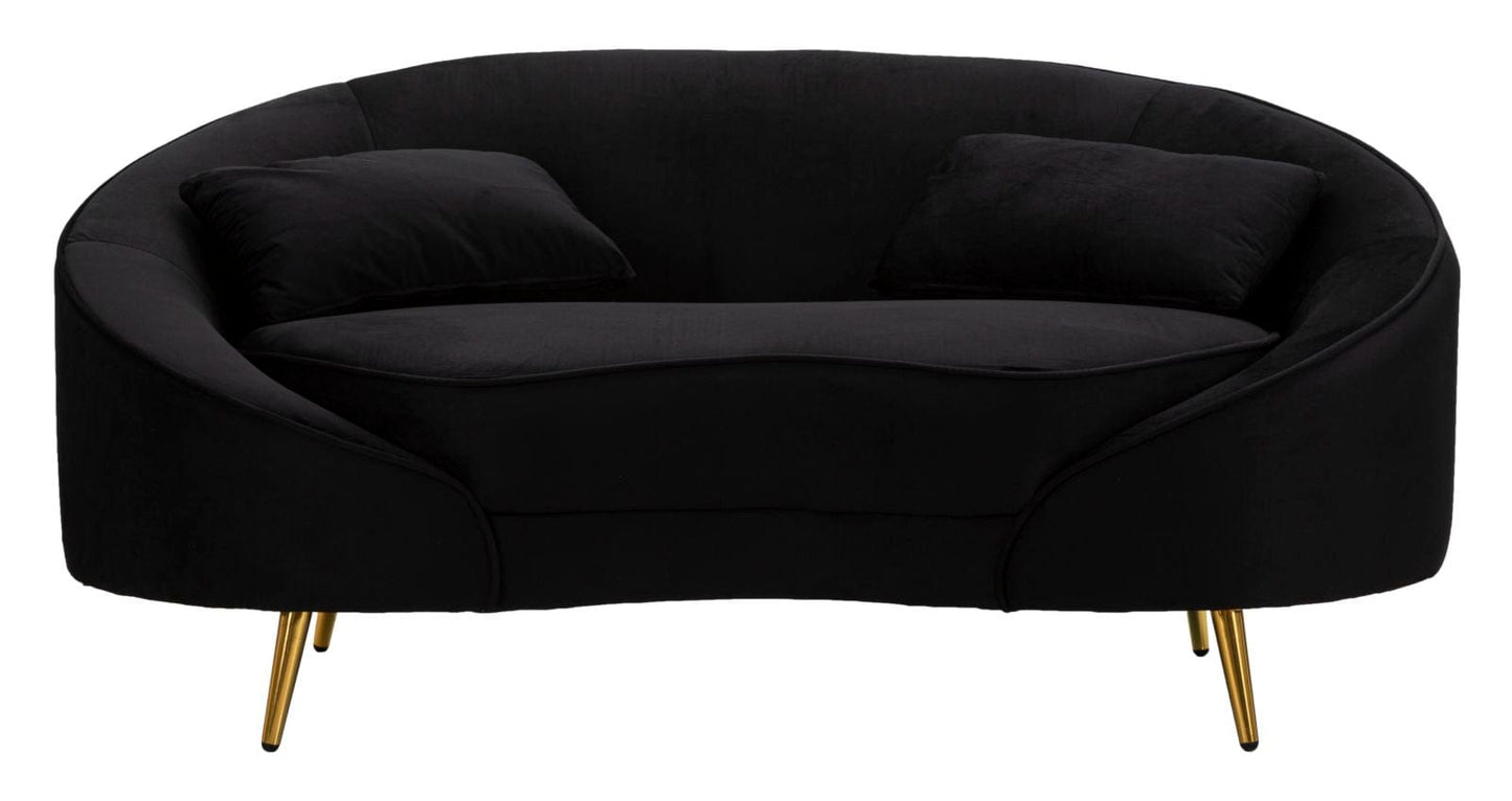 Mauro Ferretti SOFA 2 SEATERS OSLO WITH CUSHIONS BLACK CM 148X84X68