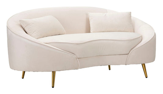 Mauro Ferretti SOFA 2 SEATERS OSLO WITH CUSHIONS CREAM CM 148X84X68