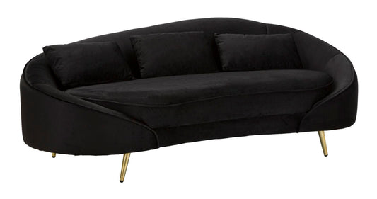 Mauro Ferretti SOFA 3 SEATERS OSLO WITH CUSHIONS BLACK CM 185X84X68