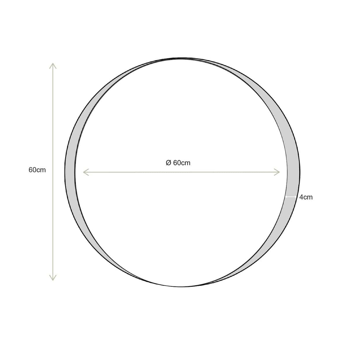 vtwonen - Dutch market only Spiegel Rond Diep Zwart 60cm