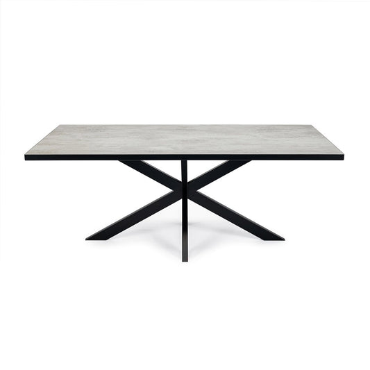 Stalux Stalux Eettafel 'Gijs' 180 x 100cm, kleur zwart / beton