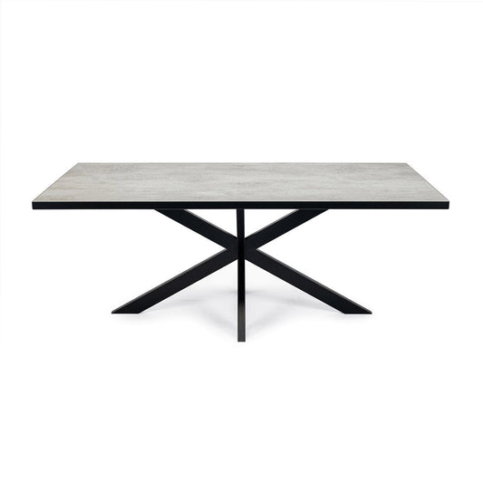 Stalux Stalux Eettafel 'Gijs' 240 x 100cm, kleur zwart / beton