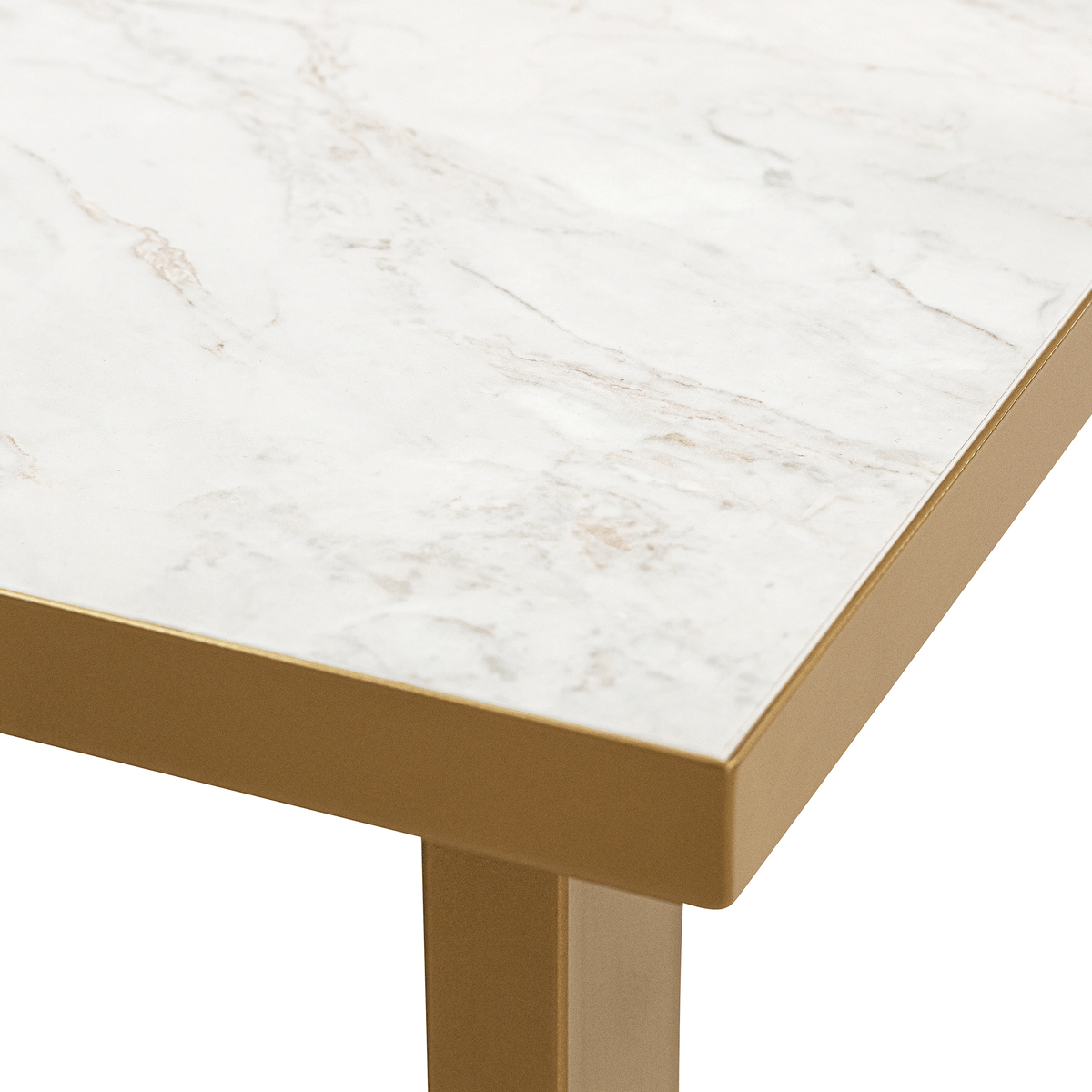 Stalux Stalux Eettafel 'Joop' 180 x 100cm, kleur goud / wit marmer