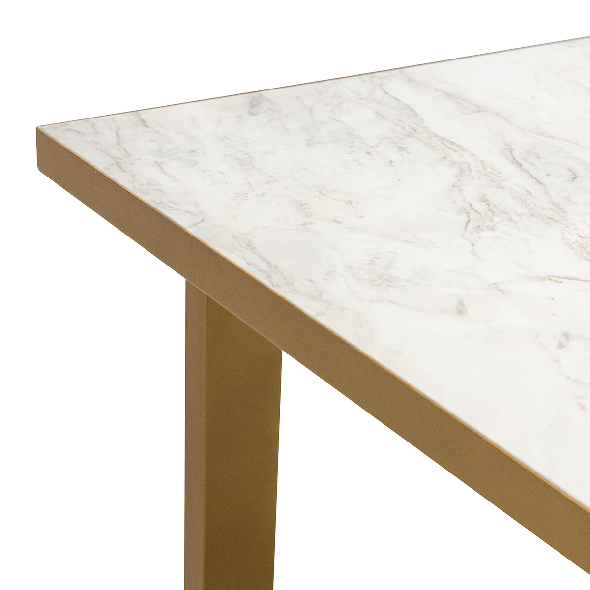 Stalux Stalux Eettafel 'Joop' 180 x 100cm, kleur goud / wit marmer