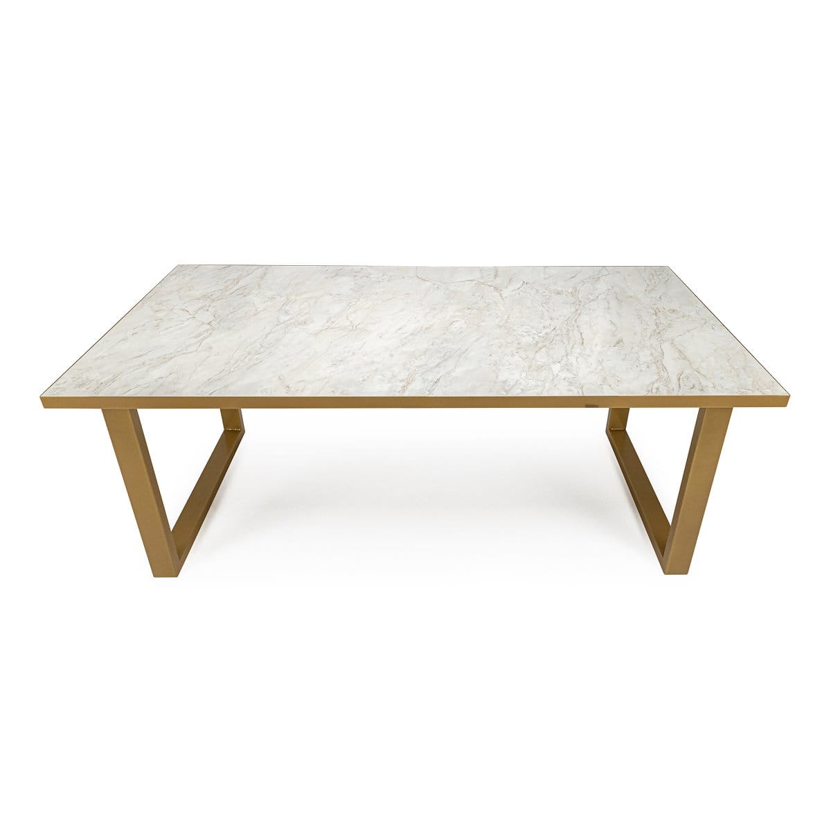 Stalux Stalux Eettafel 'Joop' 180 x 100cm, kleur goud / wit marmer