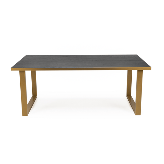 Stalux Stalux Eettafel 'Joop' 180 x 100cm, kleur goud / zwart eiken