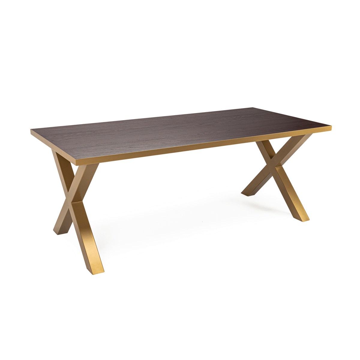 Stalux Stalux Eettafel 'Roos' 180 x 100cm, kleur goud / bruin hout