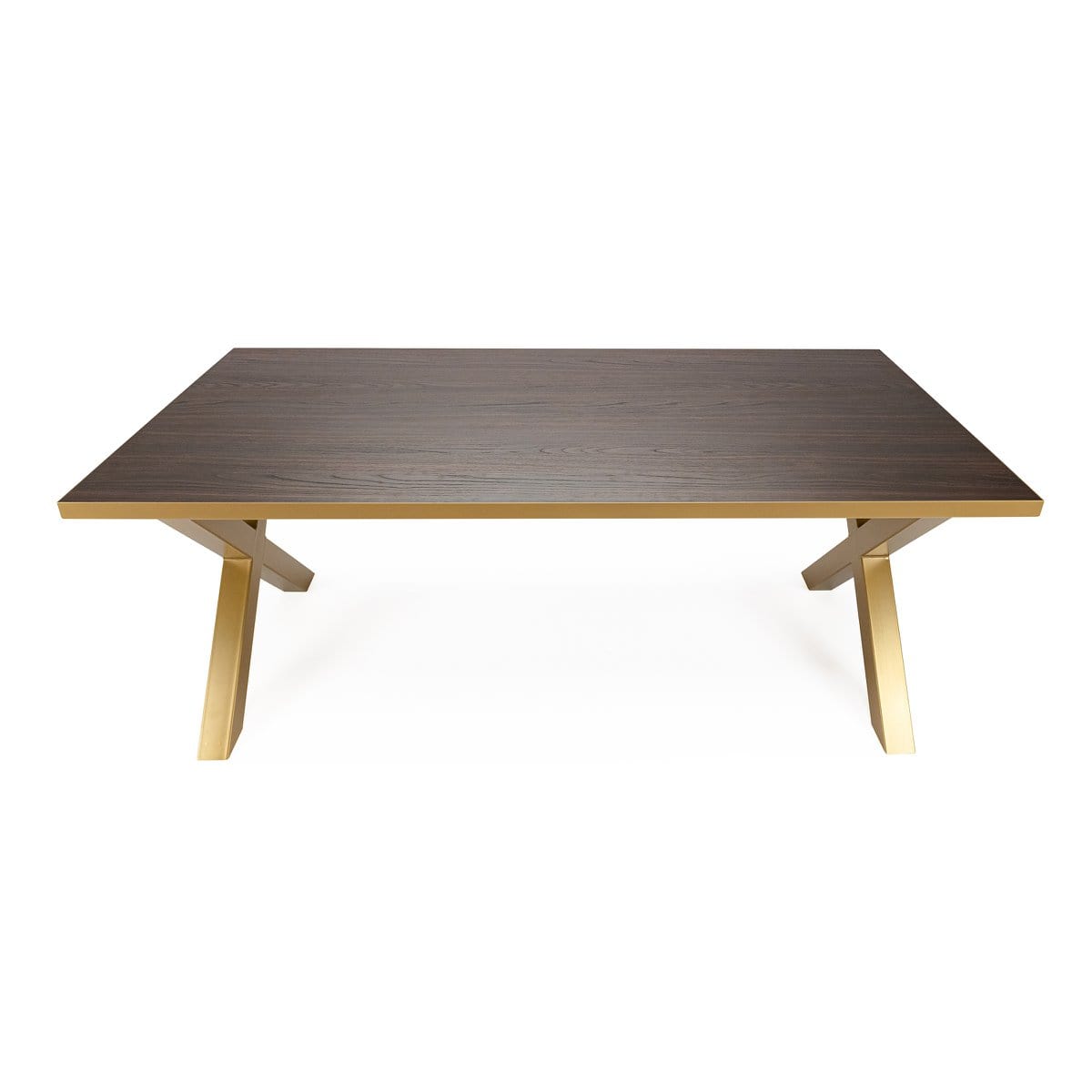 Stalux Stalux Eettafel 'Roos' 180 x 100cm, kleur goud / bruin hout