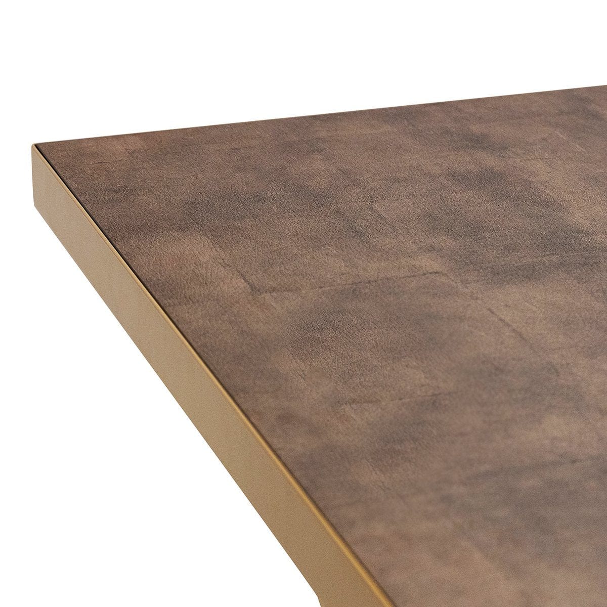 Stalux Stalux Eettafel 'Roos' 180 x 100cm, kleur goud / lederlook bruin