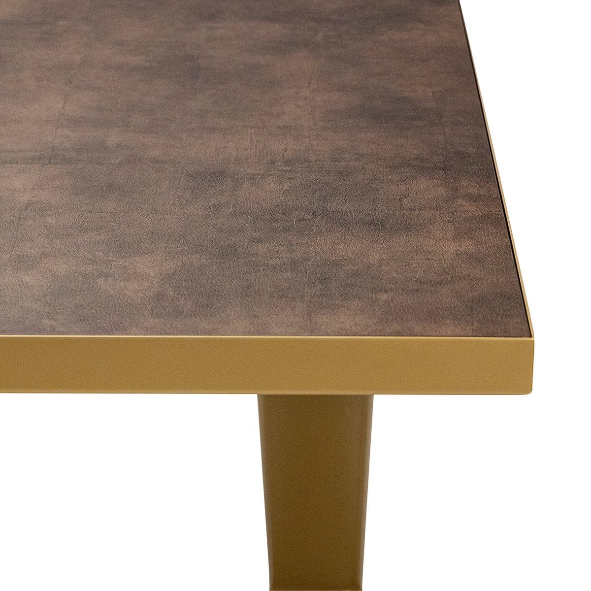 Stalux Stalux Eettafel 'Roos' 180 x 100cm, kleur goud / lederlook bruin