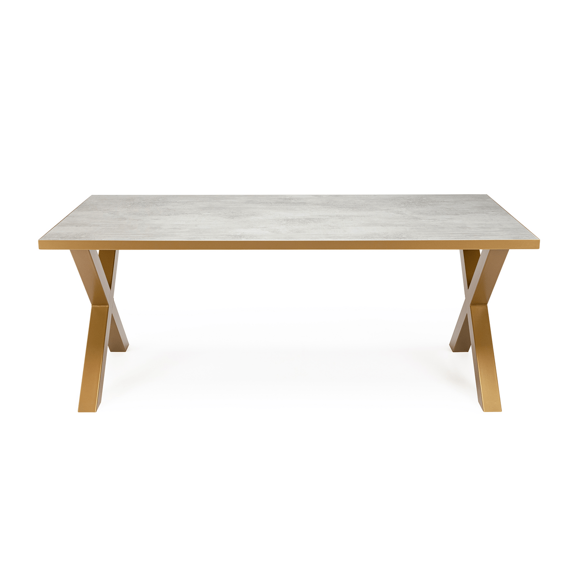 Stalux Stalux Eettafel 'Roos' 200 x 100cm, kleur goud / beton