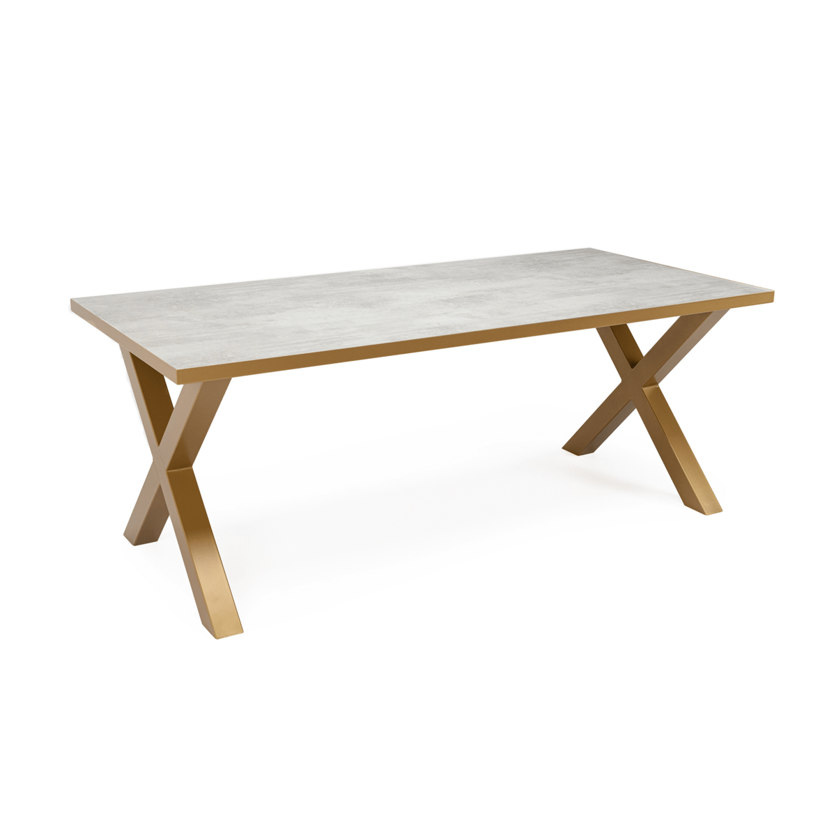 Stalux Stalux Eettafel 'Roos' 200 x 100cm, kleur goud / beton