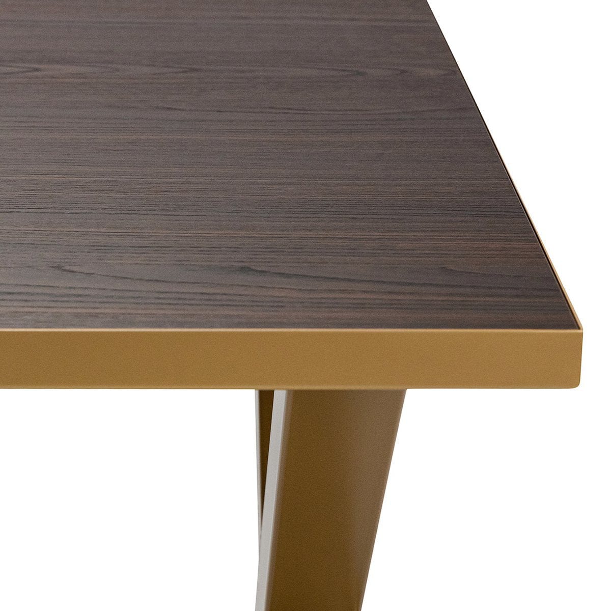 Stalux Stalux Eettafel 'Roos' 200 x 100cm, kleur goud / bruin hout