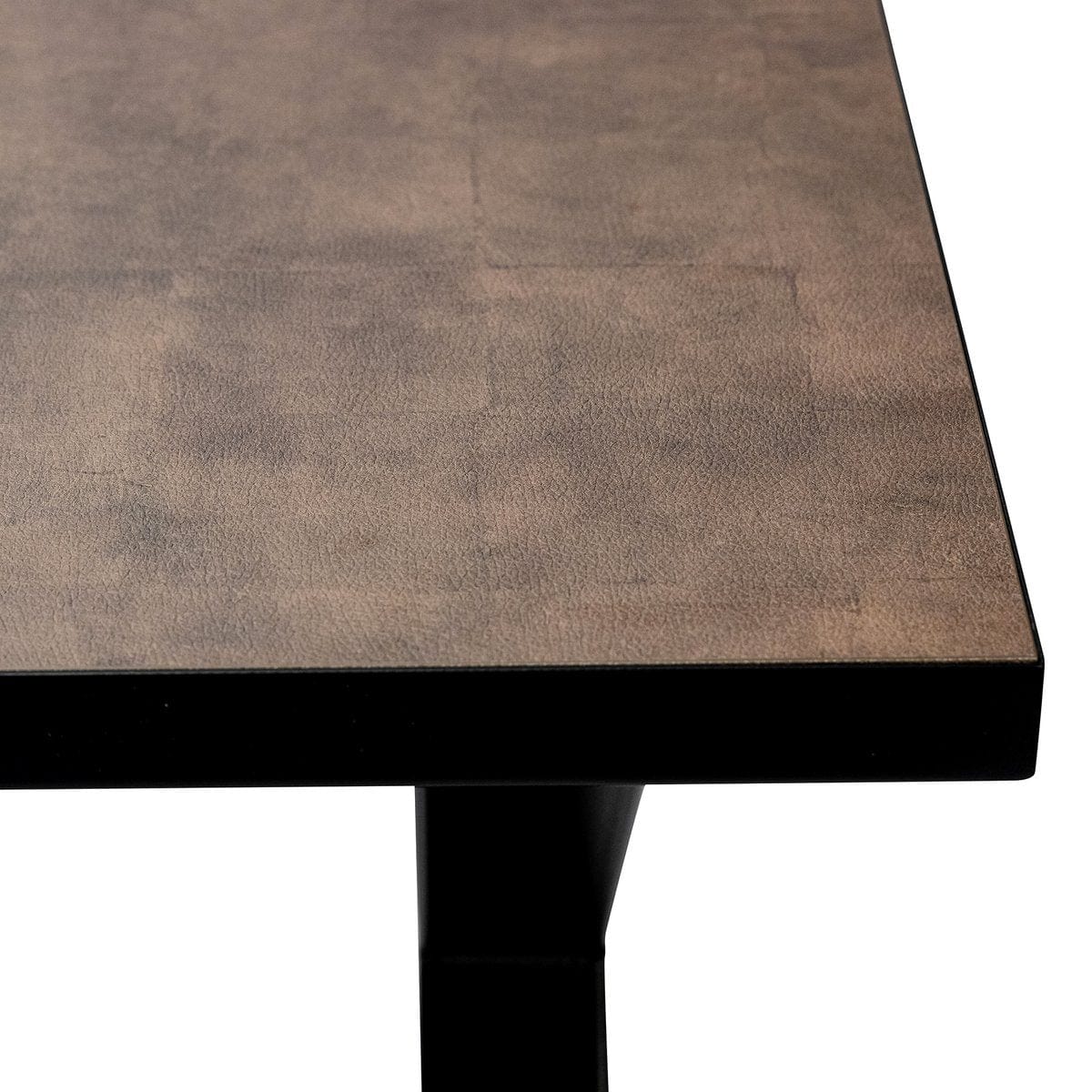 Stalux Stalux Eettafel 'Roos' 200 x 100cm, kleur zwart / lederlook bruin