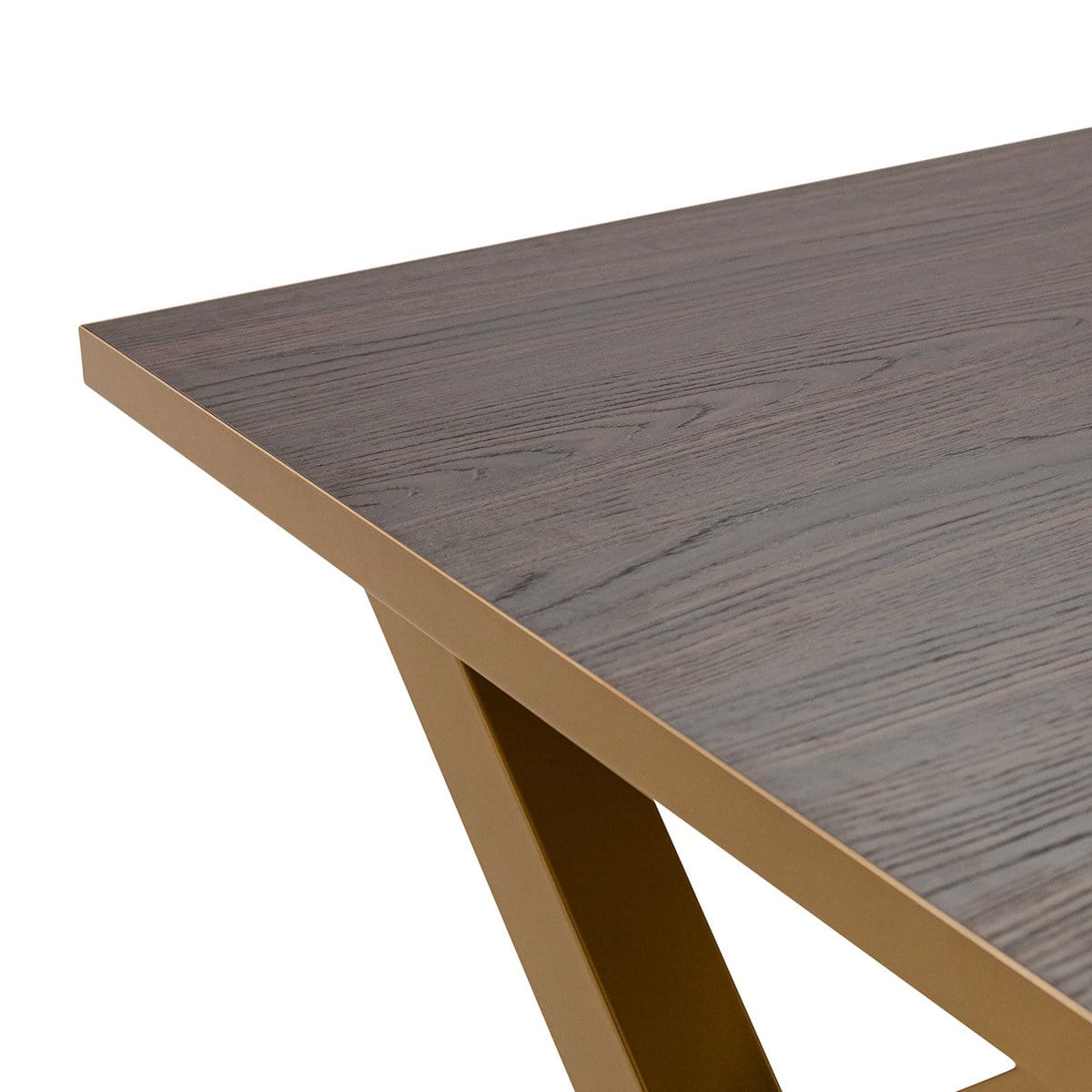 Stalux Stalux Eettafel 'Roos' 240 x 100cm, kleur goud / bruin hout