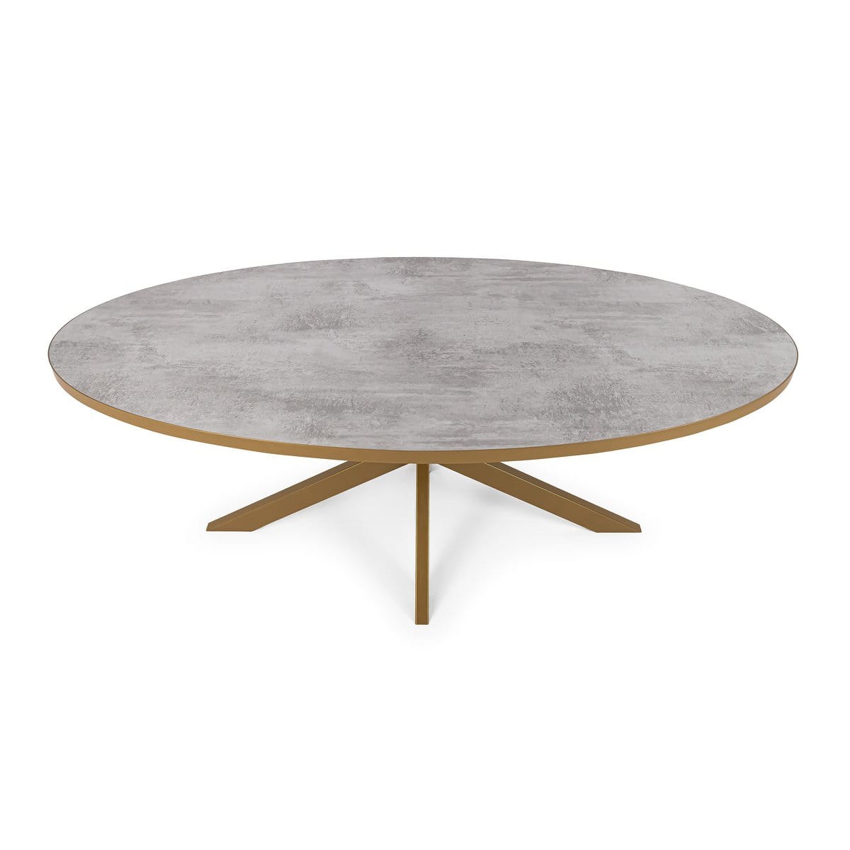 Stalux Stalux Ovale eettafel 'Mees' 180 x 100cm, kleur goud / beton