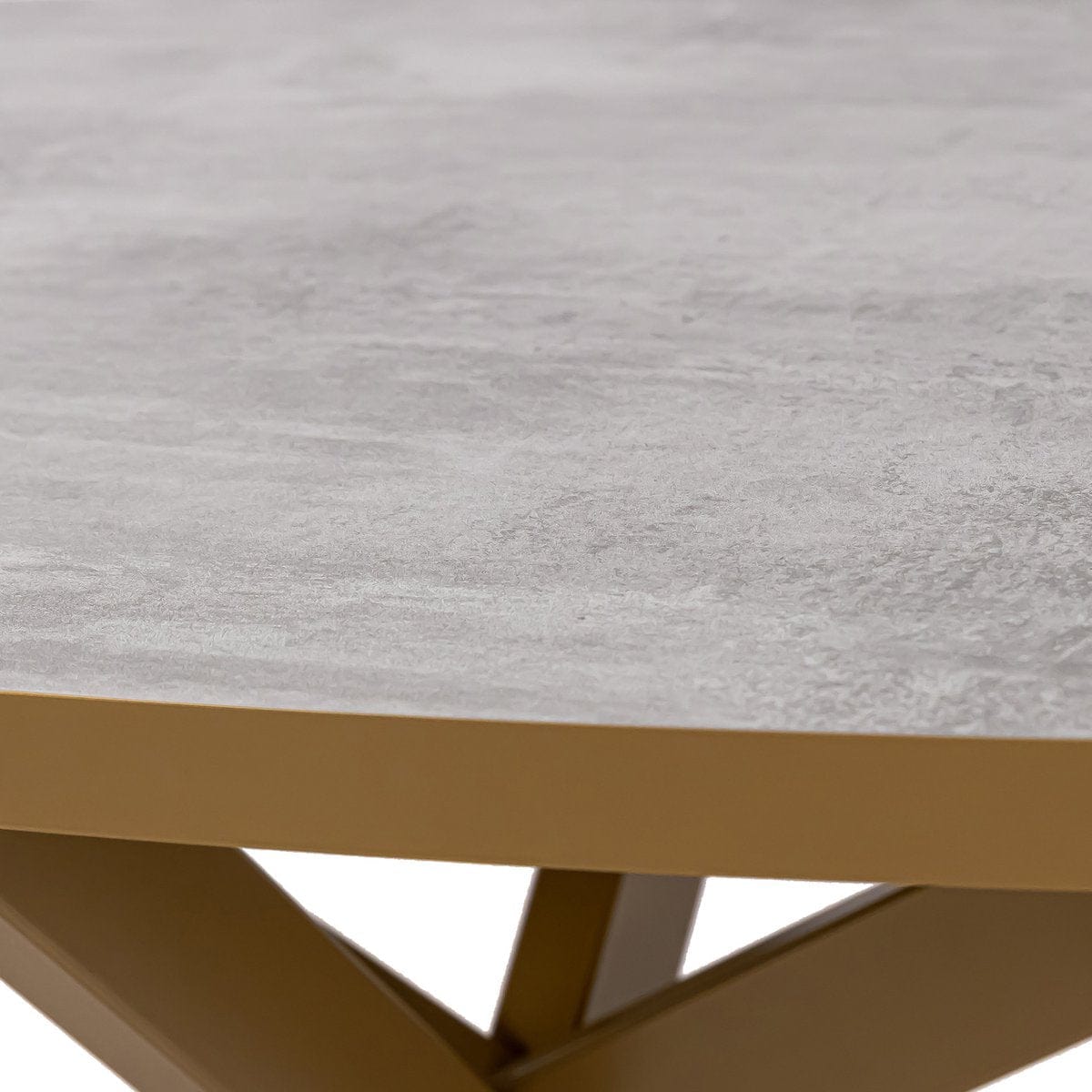 Stalux Stalux Ovale eettafel 'Mees' 180 x 100cm, kleur goud / beton