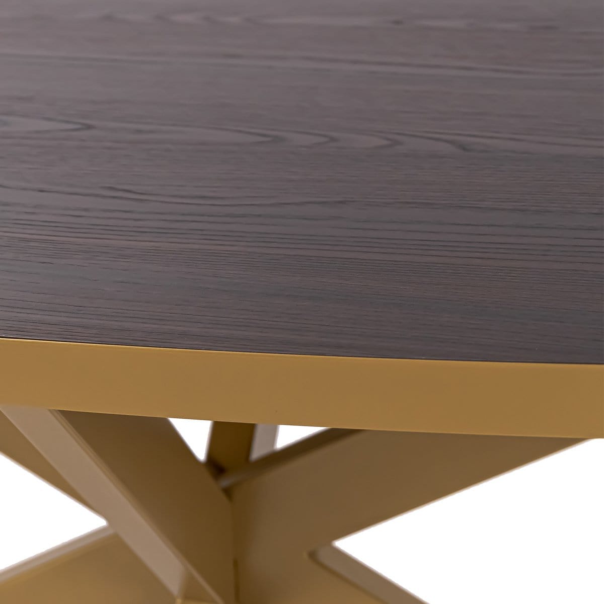 Stalux Stalux Ovale eettafel 'Mees' 180 x 100cm, kleur goud / bruin hout