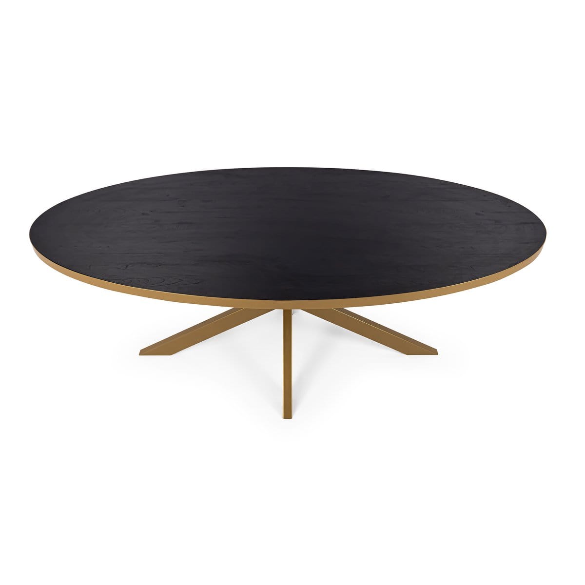 Stalux Stalux Ovale eettafel 'Mees' 210 x 100cm, kleur goud / zwart eiken