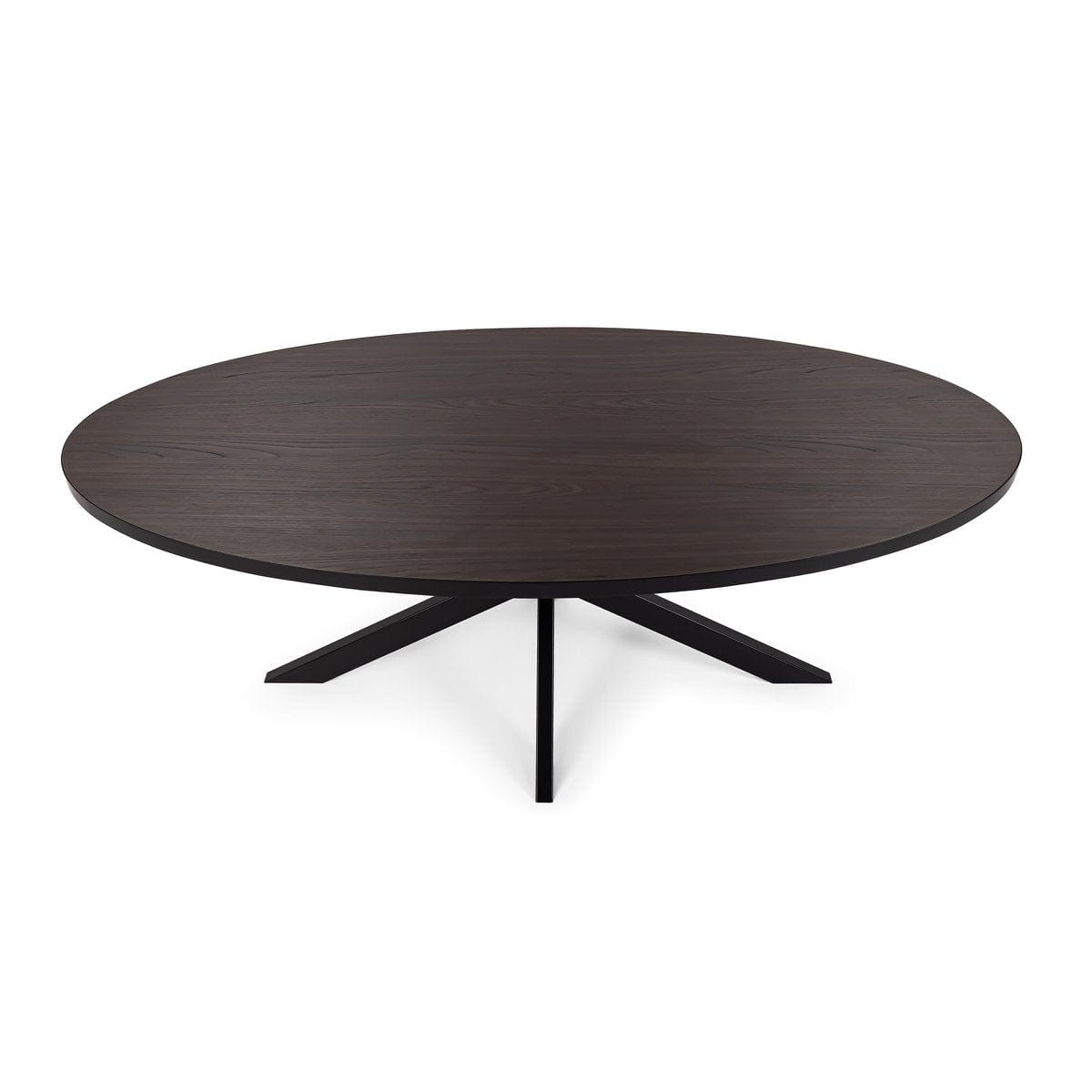 Stalux Stalux Ovale eettafel 'Mees' 210 x 100cm, kleur zwart / bruin hout