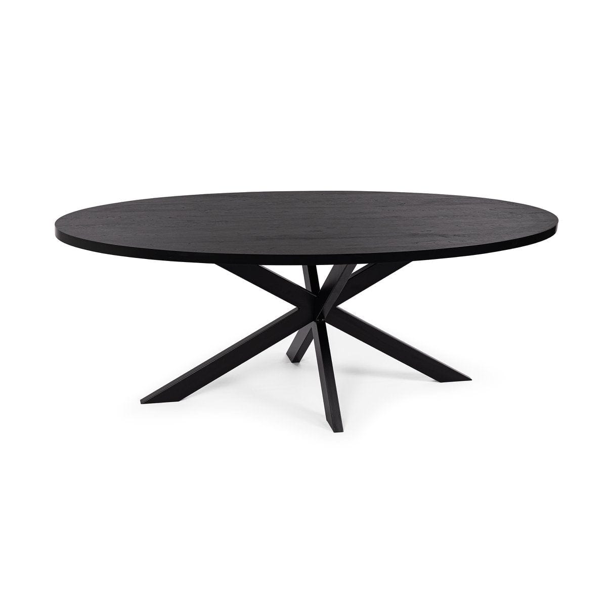 Stalux Stalux Ovale eettafel 'Mees' 210 x 100cm, kleur zwart / zwart eiken