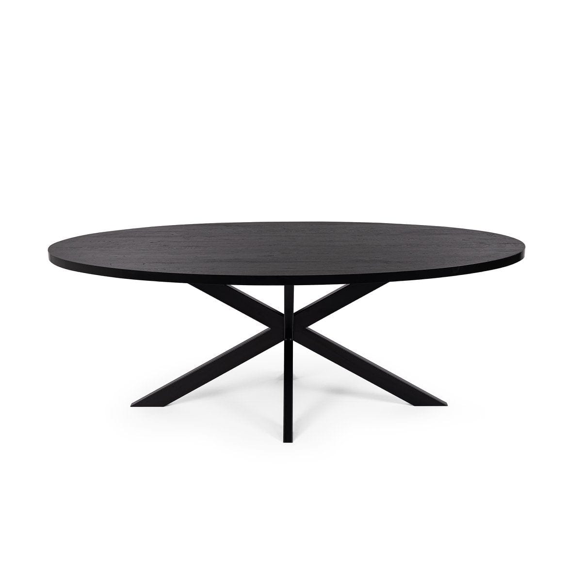 Stalux Stalux Ovale eettafel 'Mees' 210 x 100cm, kleur zwart / zwart eiken