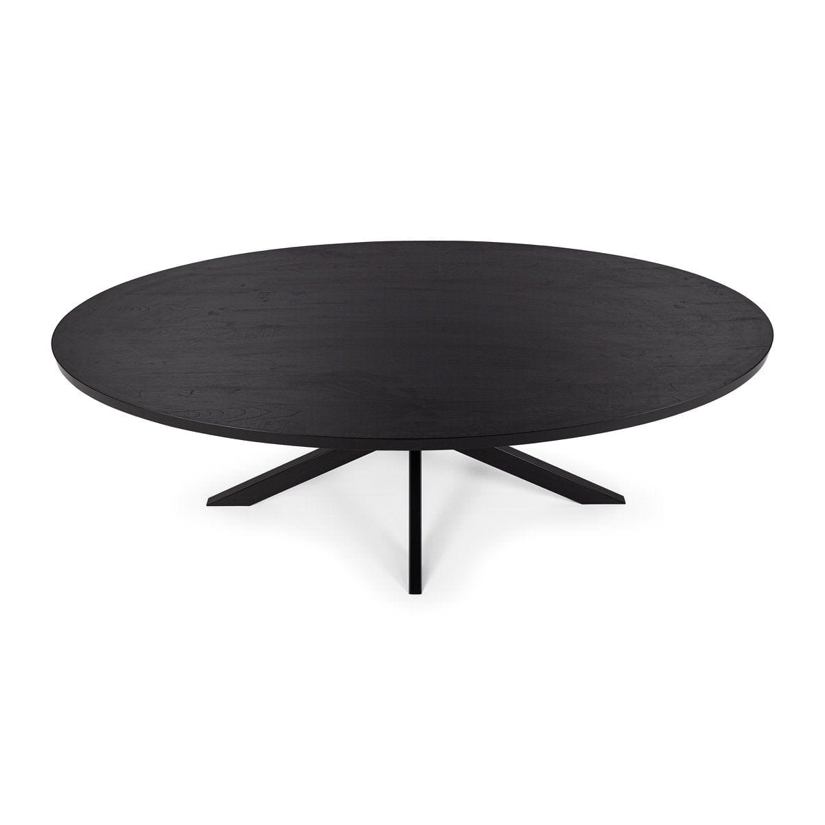 Stalux Stalux Ovale eettafel 'Mees' 210 x 100cm, kleur zwart / zwart eiken