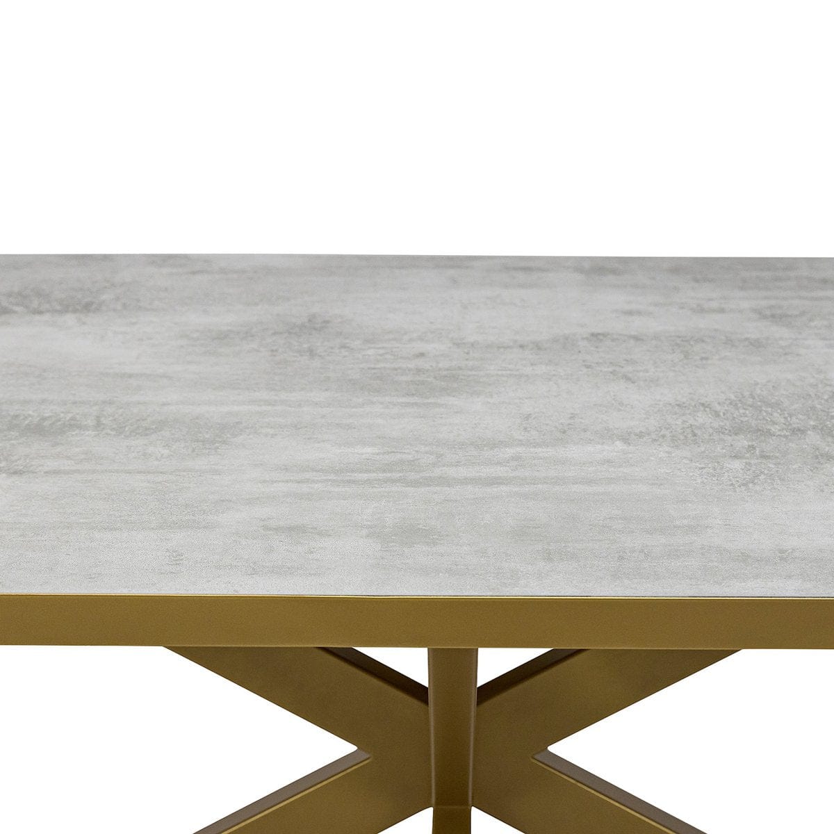 Stalux Stalux Plat ovale eettafel 'Noud' 180 x 100, kleur goud / beton