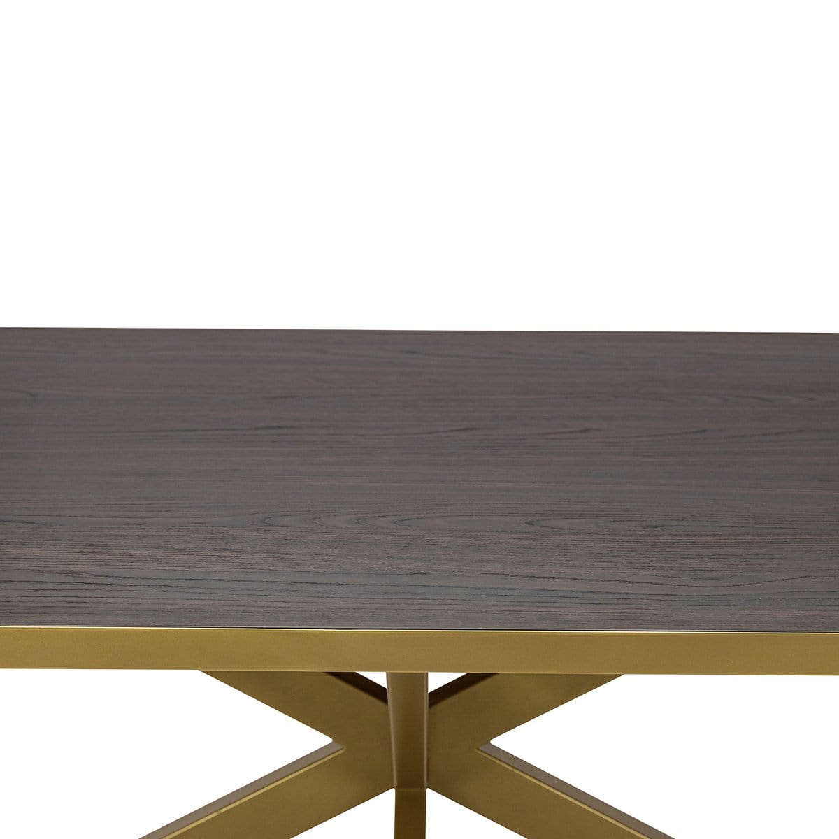 Stalux Stalux Plat ovale eettafel 'Noud' 180 x 100, kleur goud / bruin hout