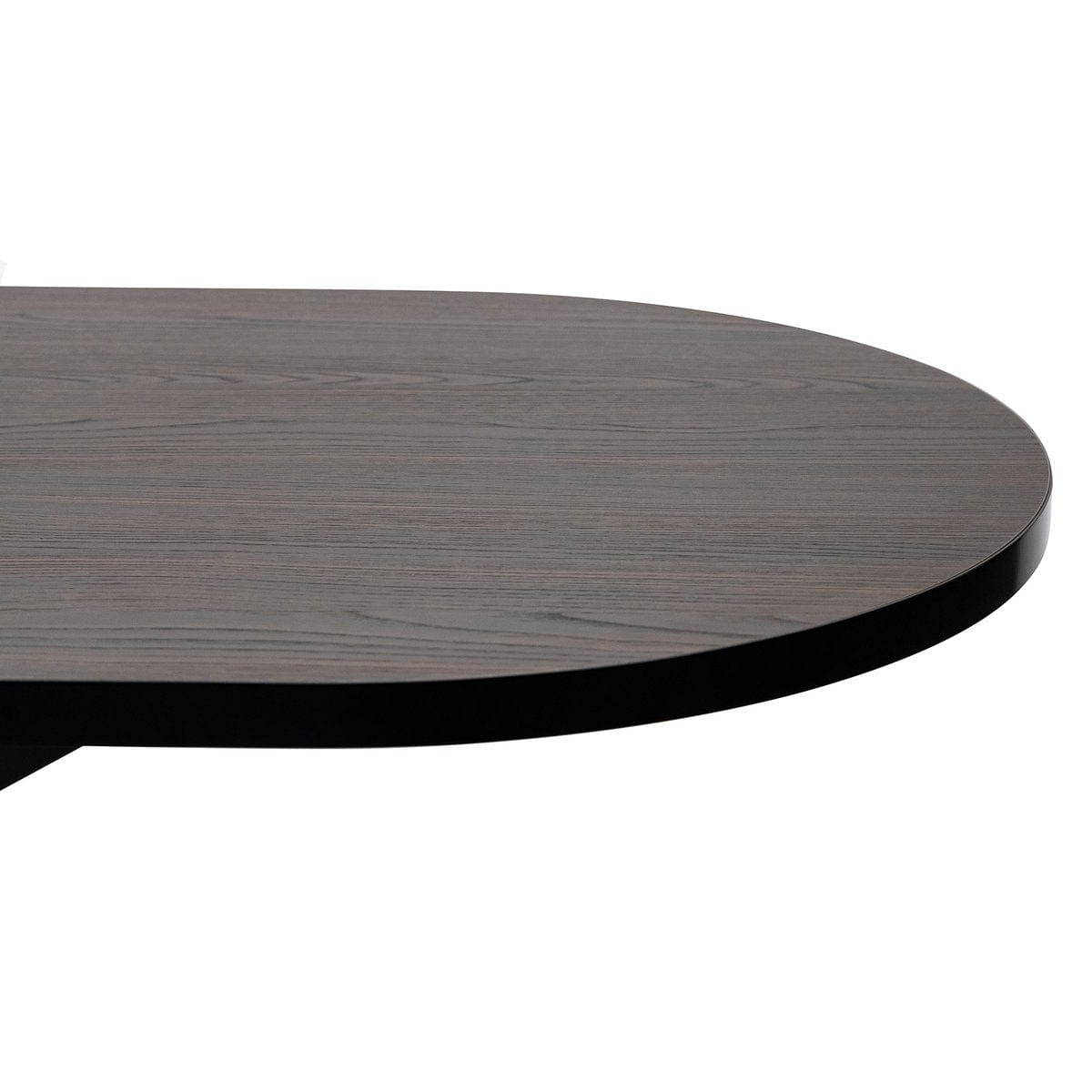 Stalux Stalux Plat ovale eettafel 'Noud' 180 x 100, kleur zwart / bruin hout