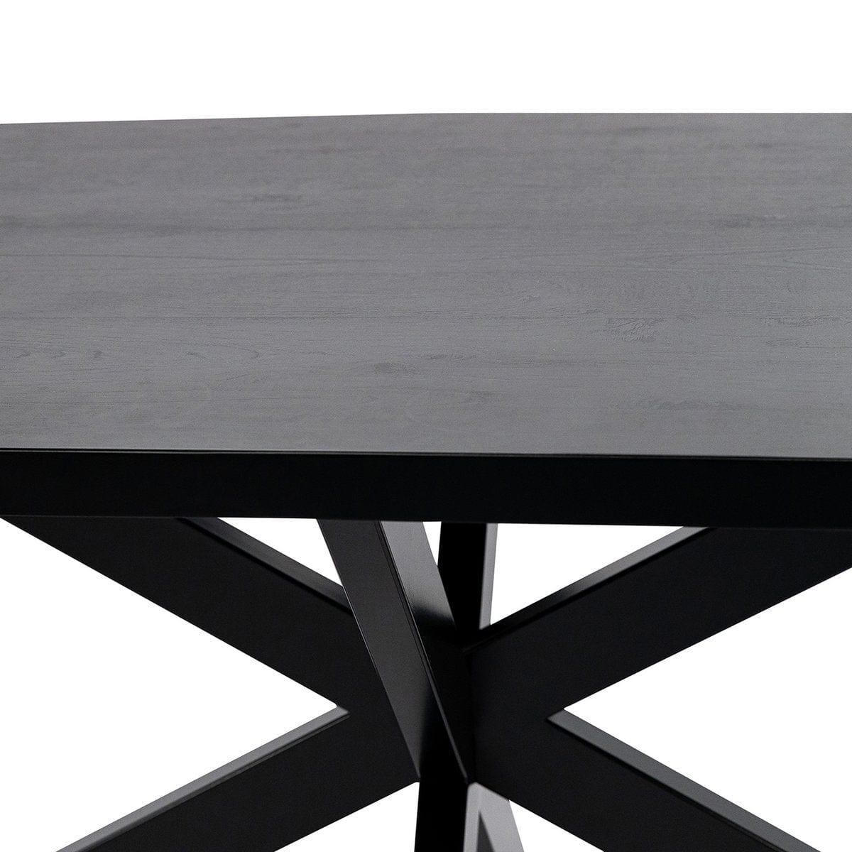 Stalux Stalux Plat ovale eettafel 'Noud' 180 x 100, kleur zwart / zwart eiken