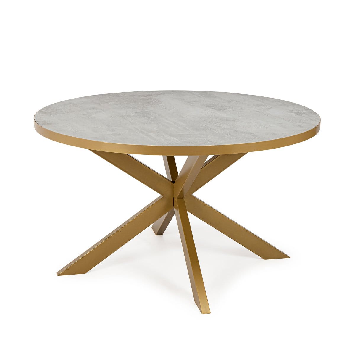 Stalux Stalux Ronde eettafel 'Daan' 120cm, kleur goud / beton