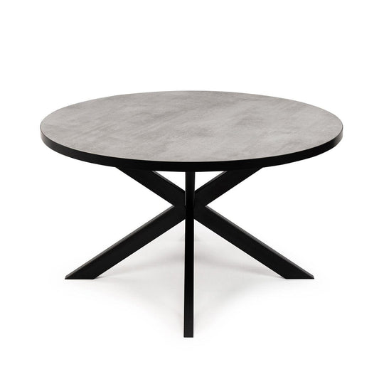 Stalux Stalux Ronde eettafel 'Daan' 120cm, kleur zwart / beton