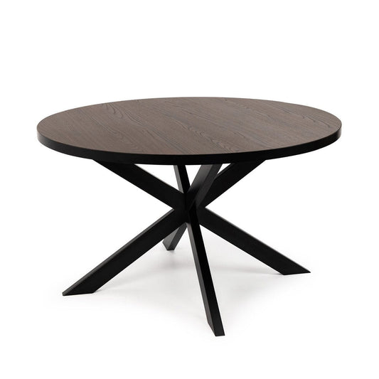 Stalux Stalux Ronde eettafel 'Daan' 120cm, kleur zwart / bruin hout