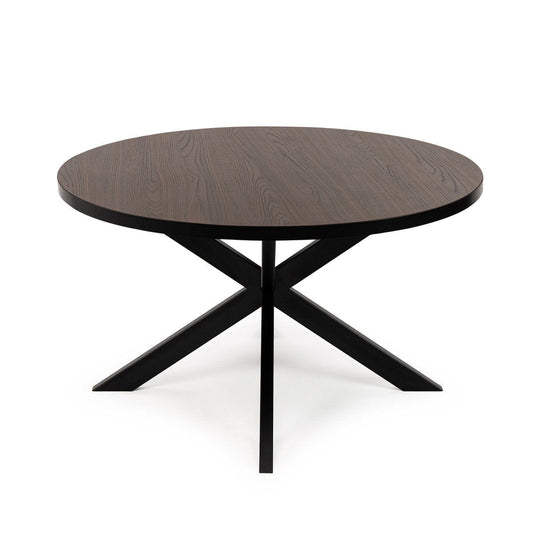 Stalux Stalux Ronde eettafel 'Daan' 120cm, kleur zwart / bruin hout