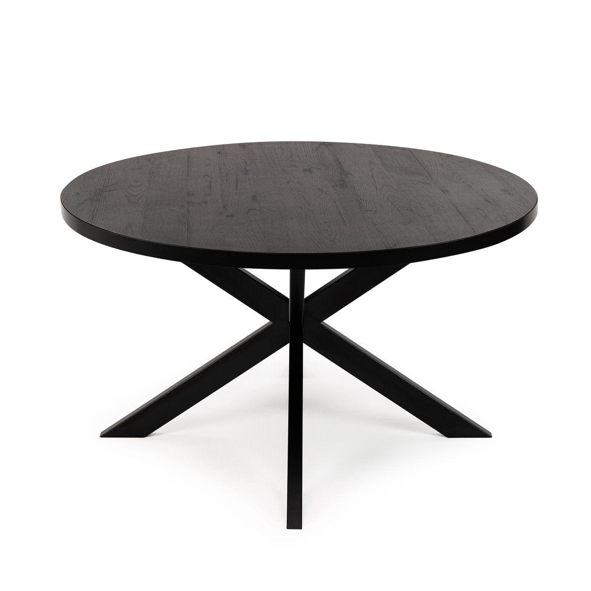 Stalux Stalux Ronde eettafel 'Daan' 120cm, kleur zwart / zwart eiken