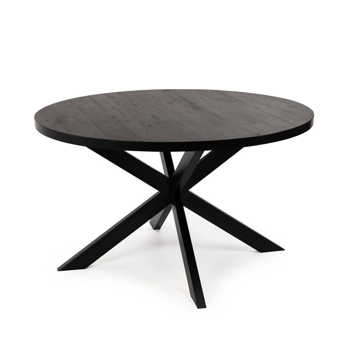 Stalux Stalux Ronde eettafel 'Daan' 120cm, kleur zwart / zwart eiken